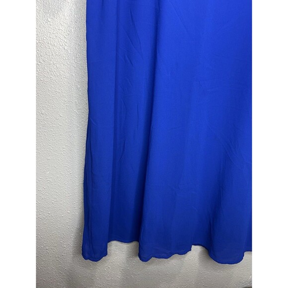 Lulu's Freestyle Blue Shift Dress Size Large Short Sleeve V-Neck Chiffon - Picture 2 of 7